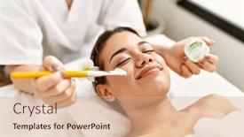  Presentation with aloe vera - Presentation design enhanced with young-latin-woman-relaxed-having background and a coral colored foreground