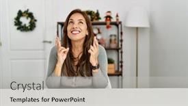  Presentation with hope - PPT layouts enhanced with young-latin-woman-sitting background and a light gray colored foreground