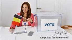  Presentation with confident - Presentation with young-latin-woman-smiling-confident background and a light gray colored foreground