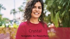  Presentation with confident - PPT theme with young-latin-woman-smiling-confident background and a red colored foreground