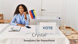  Presentation with venezuela - Presentation design featuring young-latin-woman-smiling-confident background and a lemonade colored foreground