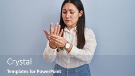  Presentation with inflammation - Presentation theme featuring young-latin-woman-standing-over background and a seafoam green colored foreground