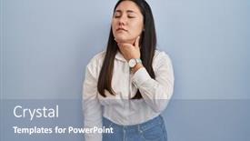  Presentation with infection - PPT theme having young-latin-woman-standing-over background and a seafoam green colored foreground