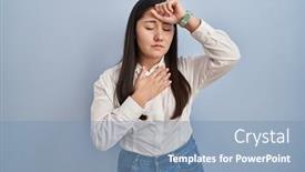  Presentation with flu virus - Slide deck having young-latin-woman-standing-over background and a teal colored foreground