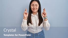  Presentation with hope - Presentation enhanced with young-latin-woman-standing-over background and a seafoam green colored foreground