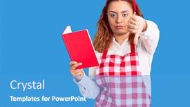  Presentation with recipe book - PPT theme consisting of young-latin-woman-wearing-apron background and a teal colored foreground