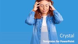  Presentation with migraine - Theme consisting of young-latin-woman-wearing-casual background and a teal colored foreground