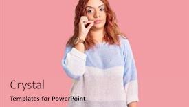  Presentation with lips mouth - PPT theme featuring young-latin-woman-wearing-casual background and a lemonade colored foreground