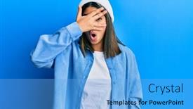  Presentation with cute - Slide deck having young-latin-woman-wearing-cute background and a  colored foreground