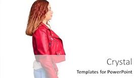  Presentation with red - Amazing slide set having young-latin-woman-wearing-red backdrop and a white colored foreground