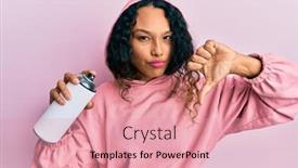  Presentation with graffiti - Cool new slide set with young-latin-woman-wearing-sweatshirt backdrop and a coral colored foreground