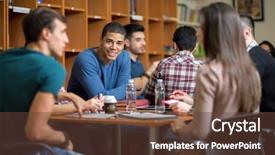  Presentation with latino - Cool new PPT layouts with young latino american student socialize backdrop and a tawny brown colored foreground