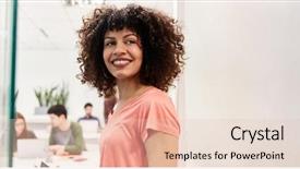  Presentation with lactation young woman breastfeeding - Slide set with young laughing woman is leaning background and a  colored foreground