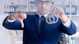  Presentation with judge - Colorful PPT theme enhanced with tax rules - young lawyer judge sitting backdrop and a light blue colored foreground