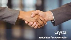  Presentation with hand shake law office - Amazing slide set having young leadership - close-up of businessman shaking hands backdrop and a ocean colored foreground