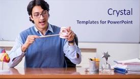  Presentation with anatomy - Slides having young lecturer teacher teaching anatomy background and a sky blue colored foreground