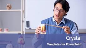  Presentation with anatomy - PPT layouts featuring young lecturer teacher teaching anatomy background and a ocean colored foreground