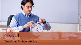  Presentation with anatomy - Theme enhanced with young lecturer teacher teaching anatomy background and a red colored foreground