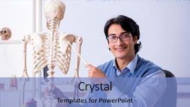  Presentation with teaching - PPT layouts with young lecturer teacher teaching anatomy background and a light blue colored foreground