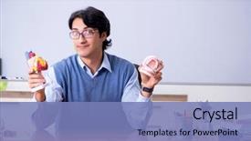  Presentation with anatomy - Colorful PPT layouts enhanced with young lecturer teacher teaching anatomy backdrop and a teal colored foreground