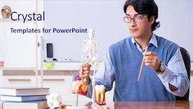  Presentation with teaching - Audience pleasing theme consisting of young lecturer teacher teaching anatomy backdrop and a sky blue colored foreground