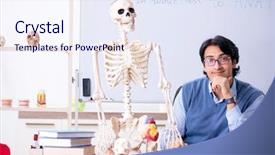  Presentation with anatomy - Beautiful theme featuring young lecturer teacher teaching anatomy backdrop and a sky blue colored foreground