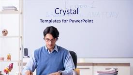  Presentation with anatomy - Presentation design consisting of young lecturer teacher teaching anatomy background and a sky blue colored foreground