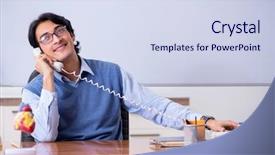  Presentation with teaching - Audience pleasing slide set consisting of young lecturer teacher teaching anatomy backdrop and a sky blue colored foreground