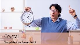  Presentation with anatomy - PPT theme enhanced with young lecturer teacher teaching anatomy background and a coral colored foreground