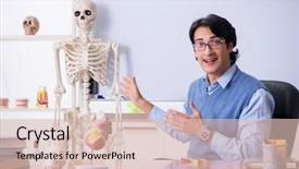  Presentation with teaching - Beautiful PPT theme featuring young lecturer teacher teaching anatomy backdrop and a lemonade colored foreground