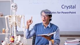  Presentation with anatomy - Colorful presentation design enhanced with young lecturer teacher teaching anatomy backdrop and a sky blue colored foreground