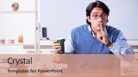  Presentation with teaching - PPT theme having young lecturer teacher teaching anatomy background and a coral colored foreground