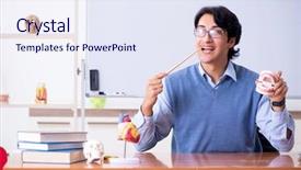  Presentation with teaching - Cool new theme with young lecturer teacher teaching anatomy backdrop and a sky blue colored foreground