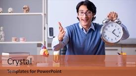  Presentation with anatomy - PPT theme consisting of young lecturer teacher teaching anatomy background and a red colored foreground