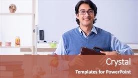  Presentation with anatomy - PPT theme featuring young lecturer teacher teaching anatomy background and a red colored foreground