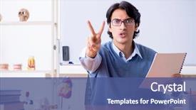  Presentation with anatomy - Amazing PPT layouts having young lecturer teacher teaching anatomy backdrop and a ocean colored foreground