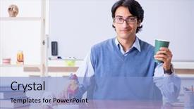  Presentation with teaching - Theme enhanced with young lecturer teacher teaching anatomy background and a light blue colored foreground