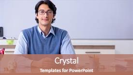  Presentation with anatomy - PPT theme with young lecturer teacher teaching anatomy background and a coral colored foreground