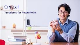  Presentation with anatomy - PPT layouts consisting of young lecturer teacher teaching anatomy background and a sky blue colored foreground