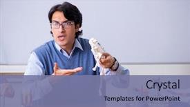  Presentation with anatomy - Beautiful theme featuring young lecturer teacher teaching anatomy backdrop and a seafoam green colored foreground