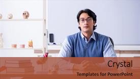  Presentation with anatomy - PPT theme having young lecturer teacher teaching anatomy background and a red colored foreground