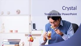  Presentation with teaching - Slide deck featuring young lecturer teacher teaching anatomy background and a sky blue colored foreground