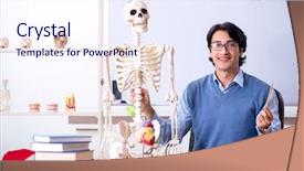  Presentation with teaching - Cool new theme with young lecturer teacher teaching anatomy backdrop and a sky blue colored foreground