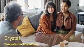  Presentation with married couple - Slide set enhanced with young-lesbian-married-couple-sitting background and a tawny brown colored foreground