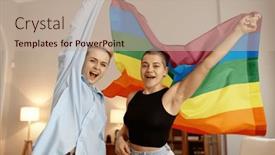  Presentation with lgbtq - Slides featuring young-lgbtq-couple-lovers-feeling and a mint green colored foreground