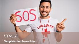  Presentation with lifeguard - Cool new slides with young-lifeguard-man-with-beard backdrop and a coral colored foreground