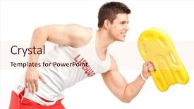  Presentation with lifeguard - Beautiful theme featuring young lifeguard running isolated backdrop and a lemonade colored foreground