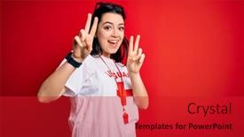  Presentation with lifeguard - Audience pleasing slide deck consisting of young-lifeguard-woman-wearing-secury backdrop and a crimson colored foreground