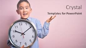  Presentation with minute - Slides having young-little-boy-kid-holding background and a lemonade colored foreground