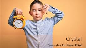  Presentation with angry kid - Audience pleasing PPT layouts consisting of young-little-boy-kid-holding backdrop and a yellow colored foreground